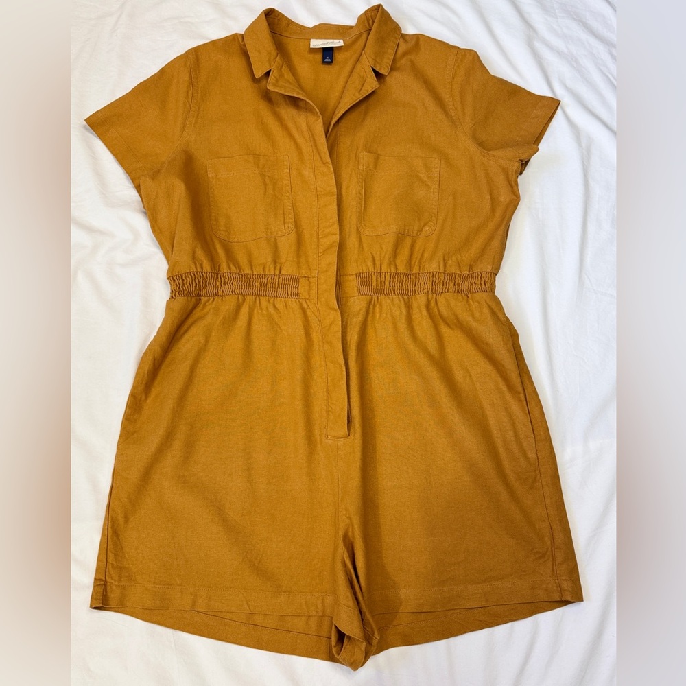 Gold Button up Romper